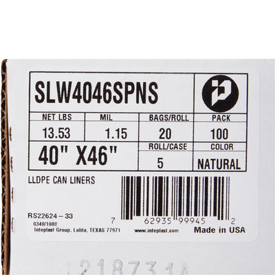 McKesson Super Plus Duty Clear Trash Bags, 45 gal, 1.15 Mil -Case of 100