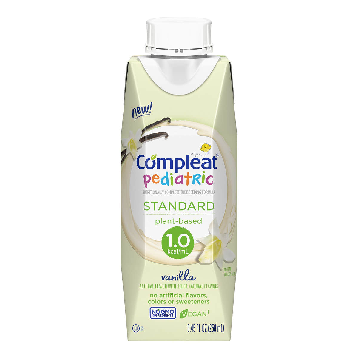 Compleat Pediatric Oral Supplement / Tube Feeding Formula Pediatric Standard 1.0 Cal, Vanilla, 8.45 oz. Carton Ready to Use -Case of 24