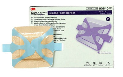 3M Tegaderm with Border Film Backing Silicone Foam Dressing - 842344_EA - 10