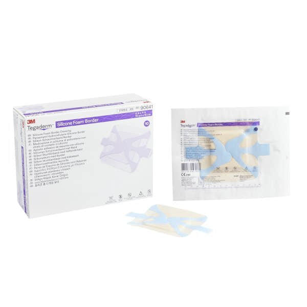 3M Tegaderm with Border Film Backing Silicone Foam Dressing - 1078888_CS - 2