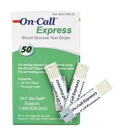 On Call Express Blood Glucose Test Strips -Box of 12