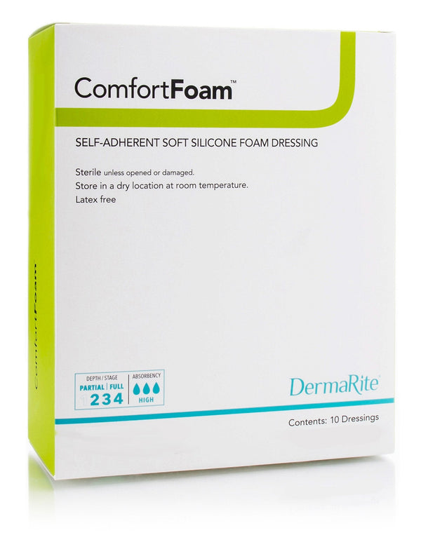 ComfortFoam Silicone Adhesive without Border Silicone Foam Dressing, 8 x 8 Inch - (8 X 8 Inch / Each)