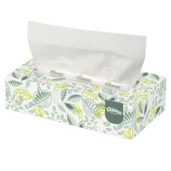 Kleenex Naturals Facial Tissue, Flat Box -Box of 125