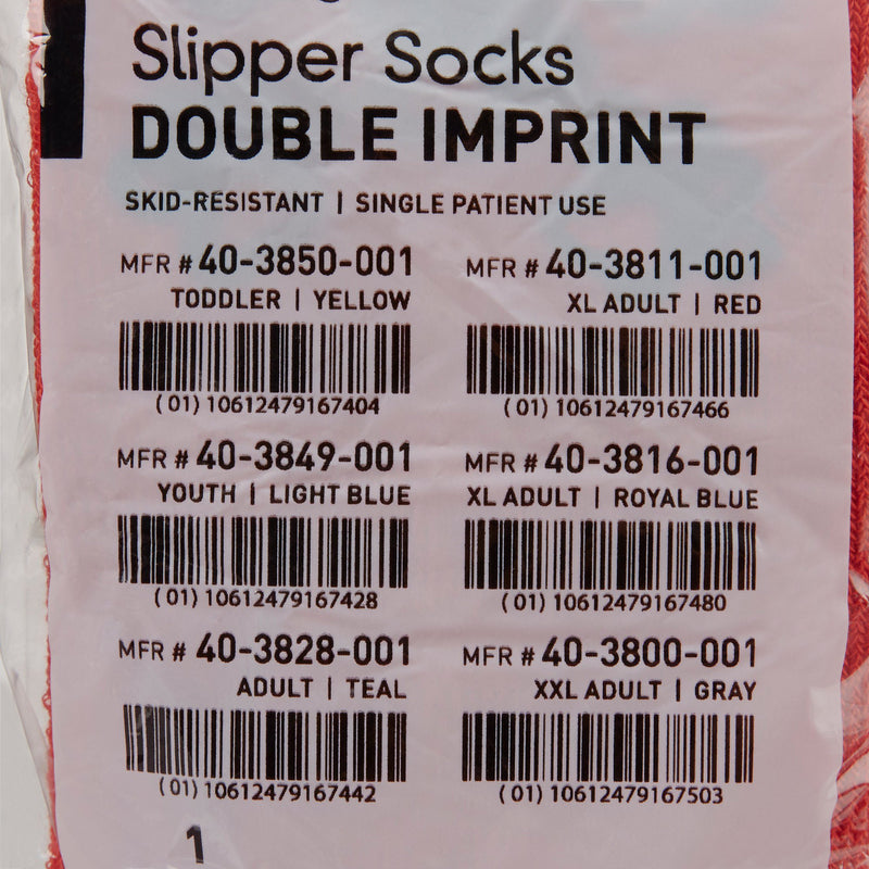 McKesson Terries Adult Slipper Socks Skid-Resistant Tread Sole and Top, X-Large -Case of 48