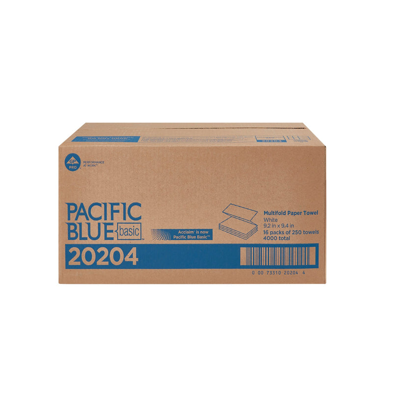 Pacific Blue Basic Multi-Fold Paper Towel, 250 per Pack -Case of 16