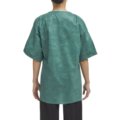 Graham Medical Scrub Shirt Without Pockets Short Sleeve, Medium, Green -Case of 30