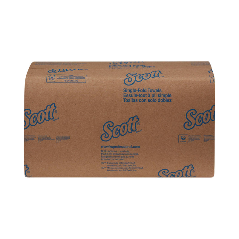 Scott Single-Fold Paper Towels, 9.3" x 10.5" -Case of 16