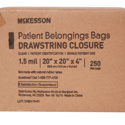 McKesson Patient Belongings Bag, White -Case of 250