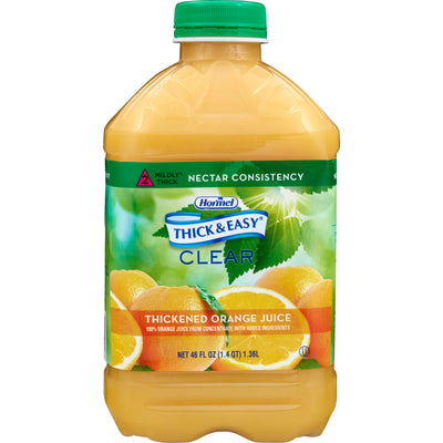 Thick & Easy Clear Nectar Consistency Thickened Beverage, Orange Juice, 46 oz. Bottle -Case of 6