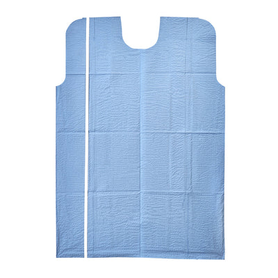 Graham Medical Products Patient Exam Gown Sleeveless Waist Tie, Medium/Large, Blue -Case of 50