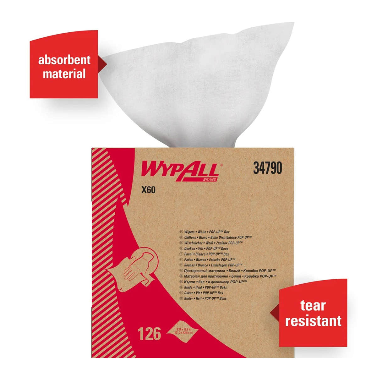 WypAll X60 Cloths -Box of 126