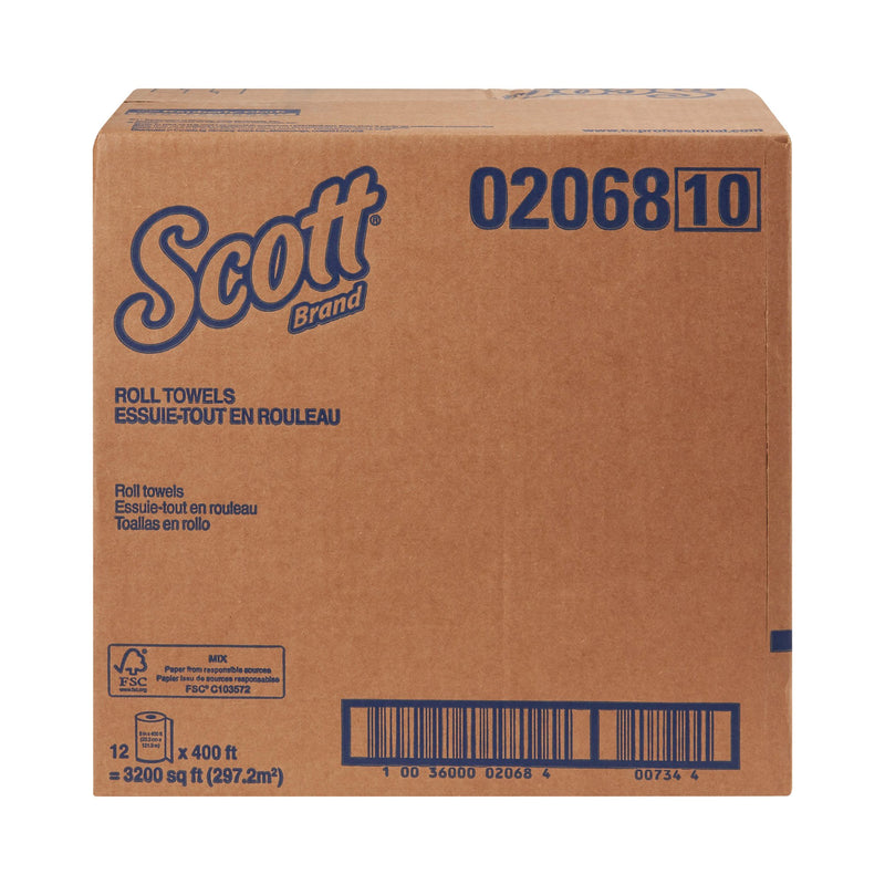 Scott Essential White Paper Towel, 8 Inch x 400 Foot, 12 Rolls per Case -Case of 12