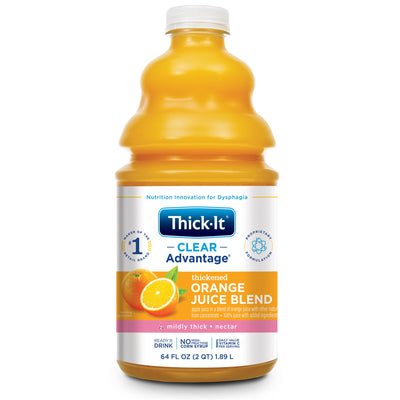 Thick-It Clear Advantage Nectar Consistency Thickened Beverage, Orange, 64 oz. Bottle -Case of 4