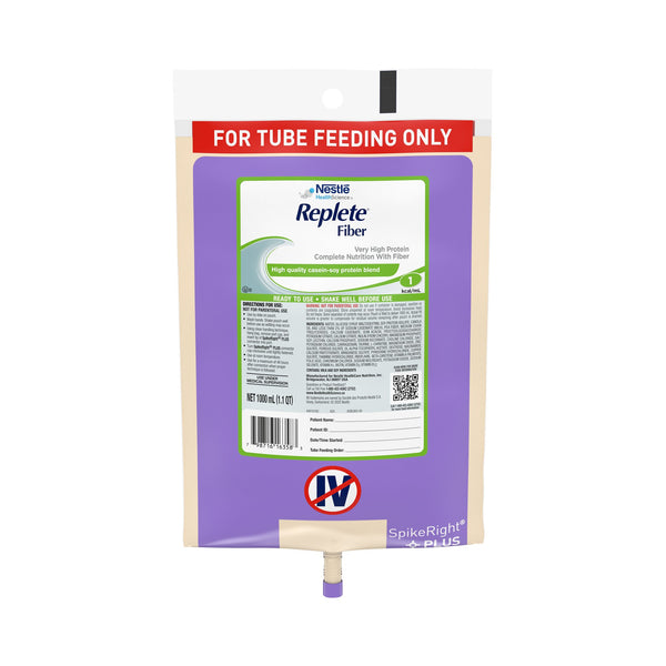 Replete Fiber Ready to Hang Tube Feeding Formula, 33.8 oz. Bag -Case of 6