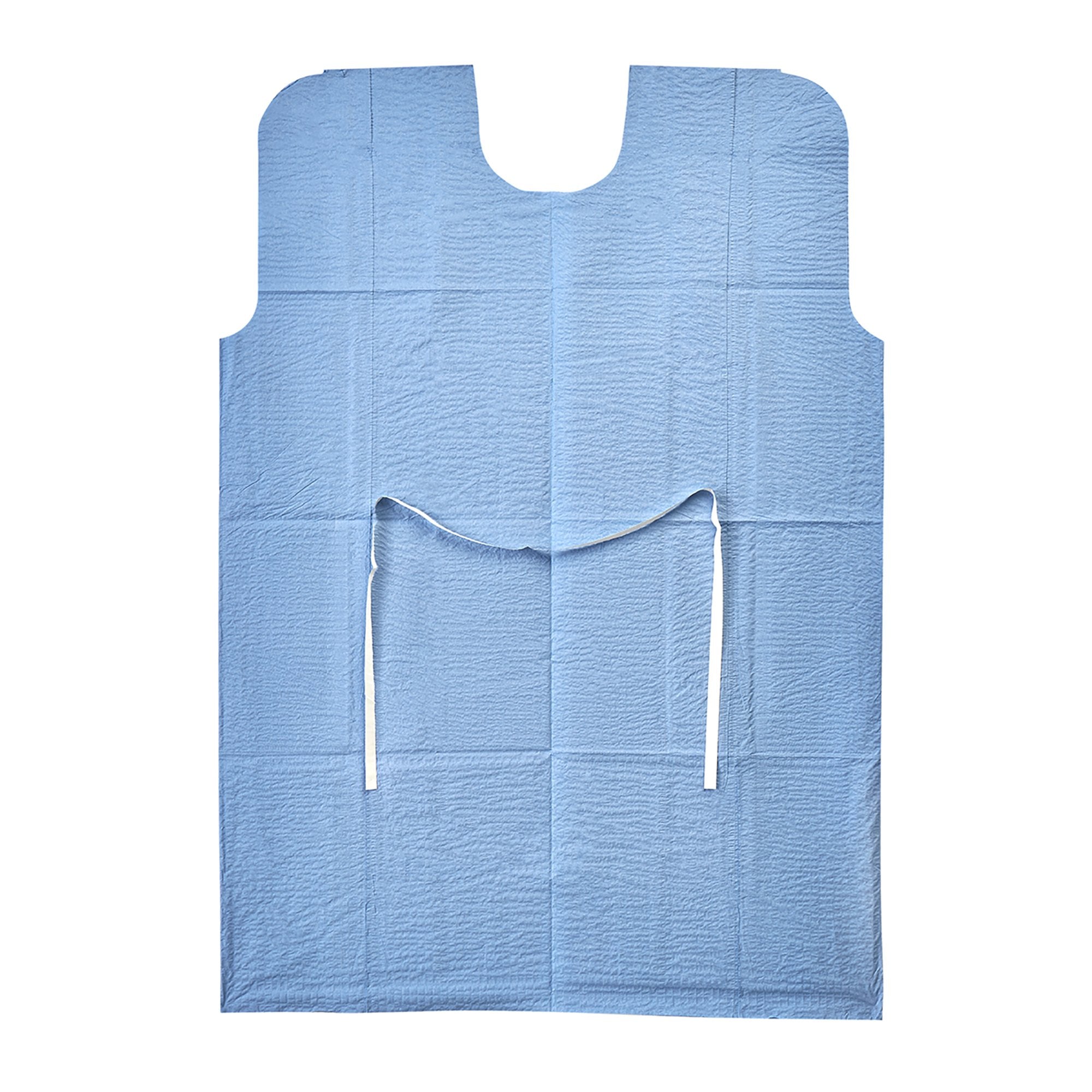 Graham Medical Products Patient Exam Gown Sleeveless Waist Tie, Medium/Large, Blue -Case of 50