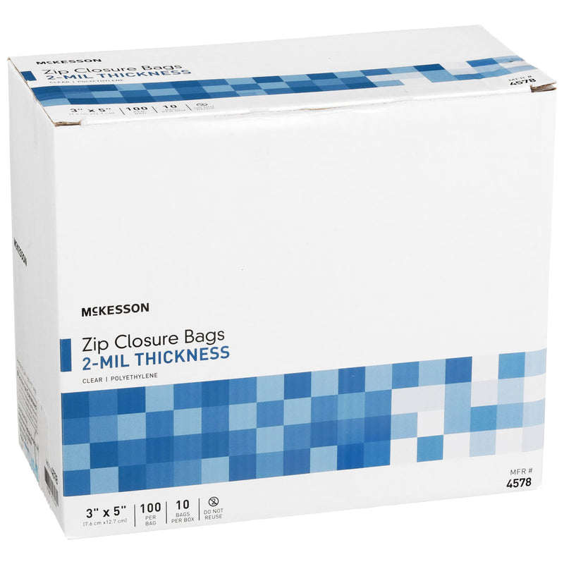McKesson Zip Closure Bag, 3 x 5 in. -Box of 10