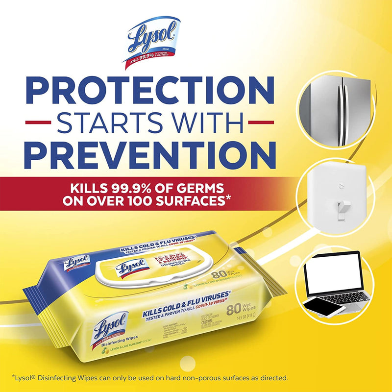 Lysol Premoistened Surface Disinfectant Wipes -Case of 6