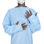 McKesson Open Back Over-the-Head Protective Procedure Gown, Universal, Blue -Case of 75