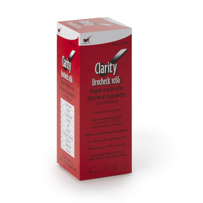 Clarity Urocheck 10SG Urine Reagent Strips -Box of 100