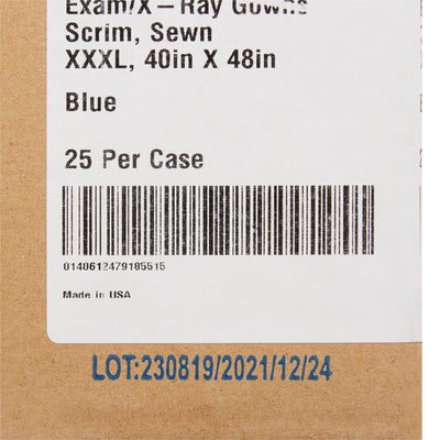 McKesson Patient Exam Gown, 3X-Large, Blue -Case of 25