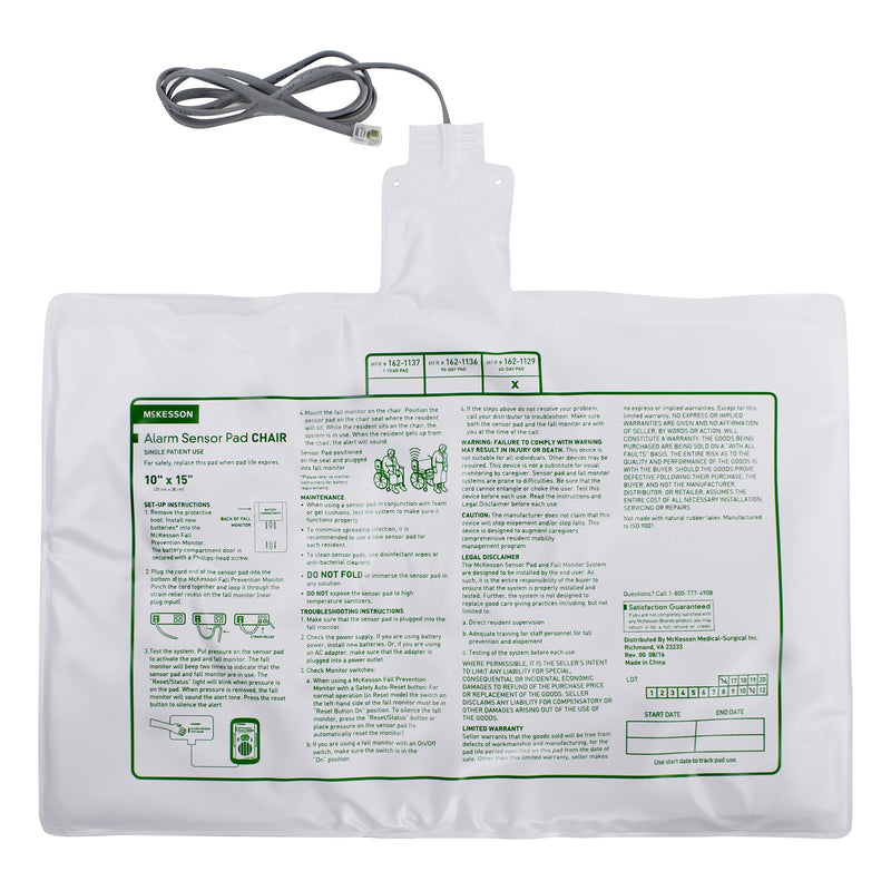 McKesson Chair Alarm Sensor Pad, 10 x 15 Inch -Case of 50