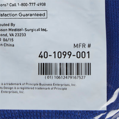 McKesson Terries Adult Slipper Socks Skid-Resistant Tread Sole and Top, Bariatric / X-Wide, Royal Blue -Case of 48