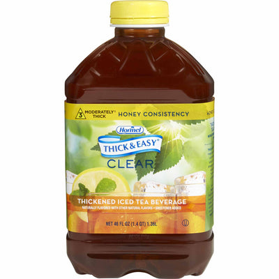 Thick & Easy Clear Honey Consistency Thickened Beverage, Iced Tea, 46 oz. Bottle -Case of 6