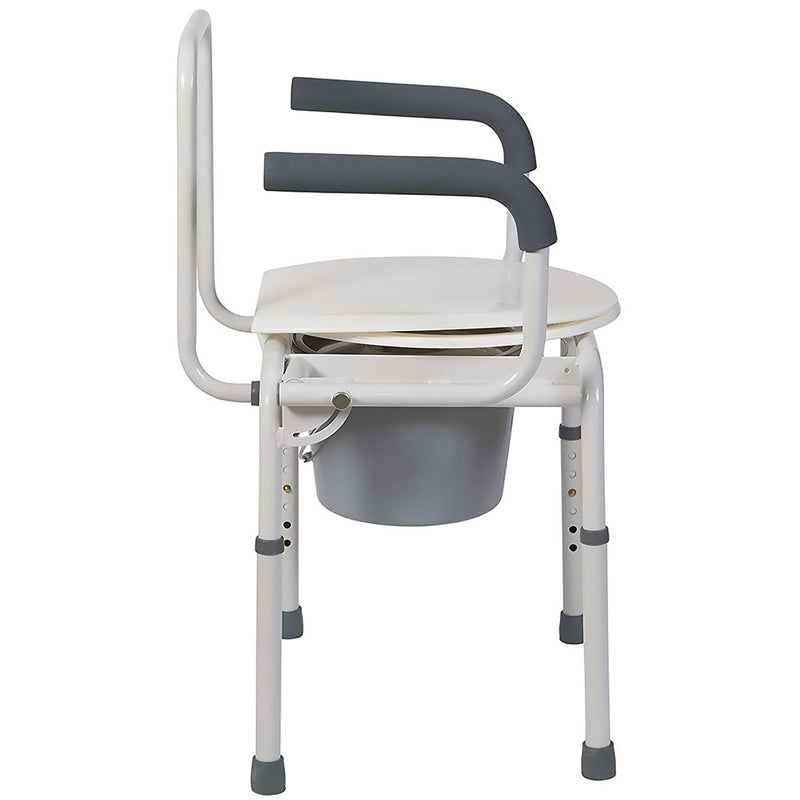 Mabis Drop-Arm Steel Commode -Each