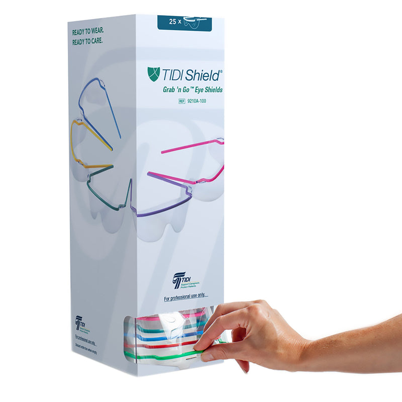 TIDIShield Grab ‘n Go Eye Shields with Dispenser -Box of 1