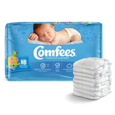 Comfees Premium Baby Diapers - (Newborn (0 to 10 lbs.) / Bag of 42)