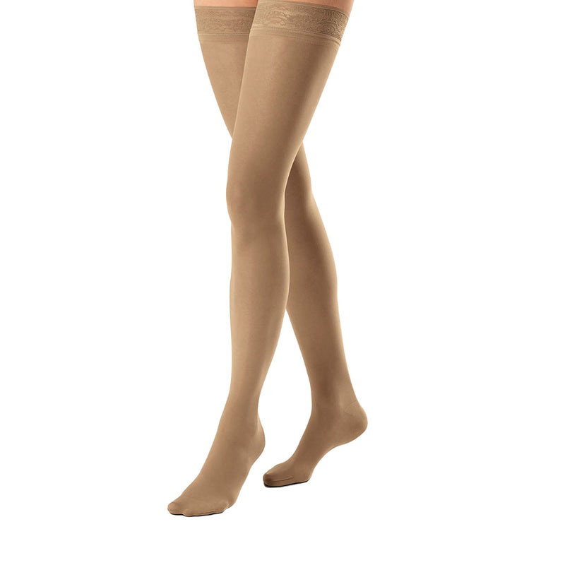 Relief Compression Thigh-High Stockings, Large, Beige -1 Pair