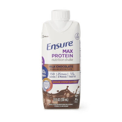 Ensure Max Protein Nutrition Shake, Milk Chocolate, 11 oz. Carton -Case of 12