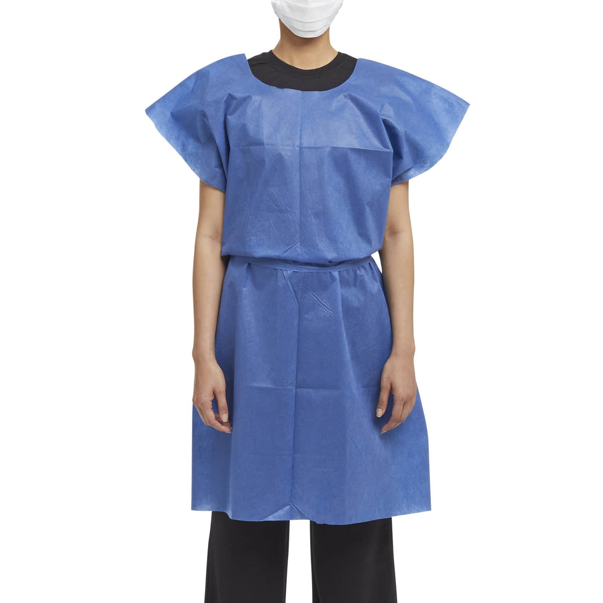 Graham Medical Products Exam Gown, Medium/Large, Blue -Case of 50