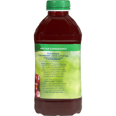 Thick & Easy Clear Nectar Consistency Thickened Beverage, Cranberry, 46 oz. Bottle -Case of 6