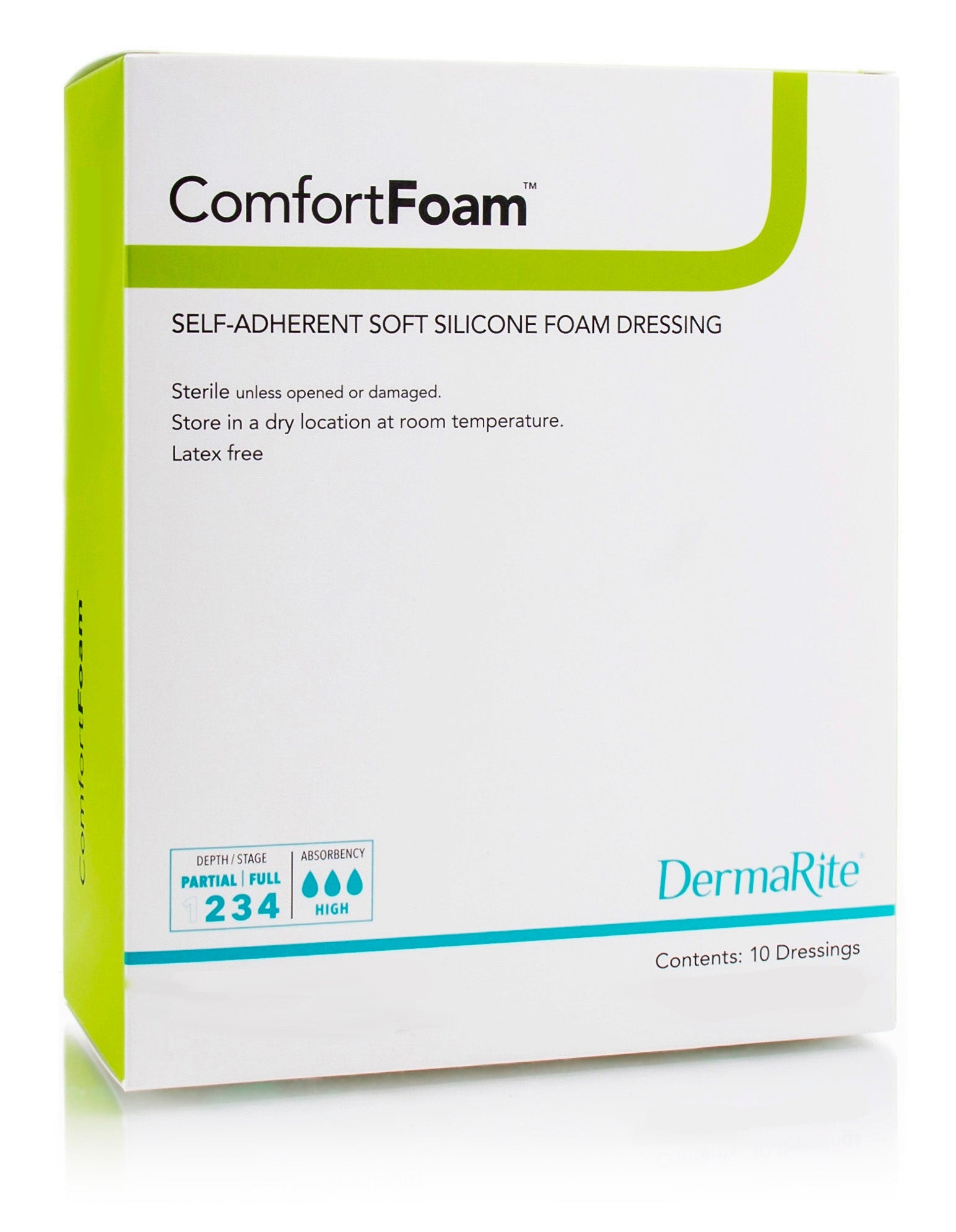 ComfortFoam Silicone Adhesive without Border Silicone Foam Dressing, 2 x 2 Inch -2 X 2 Inch