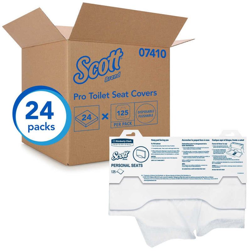 Scott Toilet Seat Cover, 125 per Pack -Case of 24