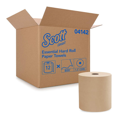 Scott Hardwound Continuous Roll Paper Towels, Brown, 8" x 800' -Case of 12