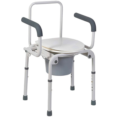 Mabis Drop-Arm Steel Commode -Each