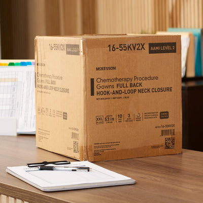 McKesson Chemotherapy Procedure Gown, 2X-Large, Blue -Case of 30