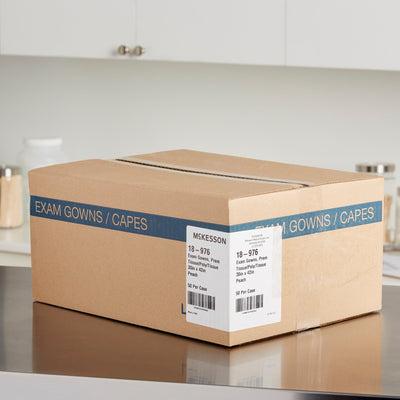 McKesson Patient Exam Gown Open Back, One Size Fits Most, Peach -Case of 50