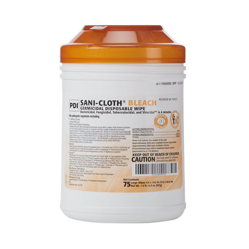 Sani-Cloth Surface Disinfectant Cleaner Bleach Wipe, 75 Wipes per Canister -Can of 1