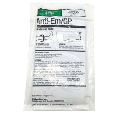 JOBST Anti-Em/GP Knee High Anti-embolism Stockings, X-Large / Regular -Box of 12