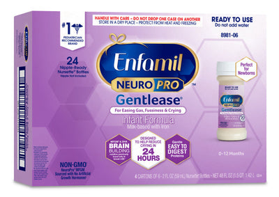 Enfamil NeuroPro Gentlease Ready to Use Infant Formula, 2 oz. Bottle -Case of 48 bottles
