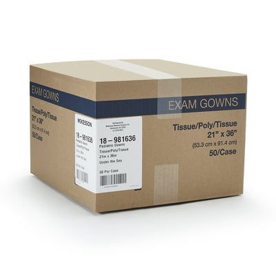 McKesson Pediatric Exam Gown, Under the Sea -Case of 50