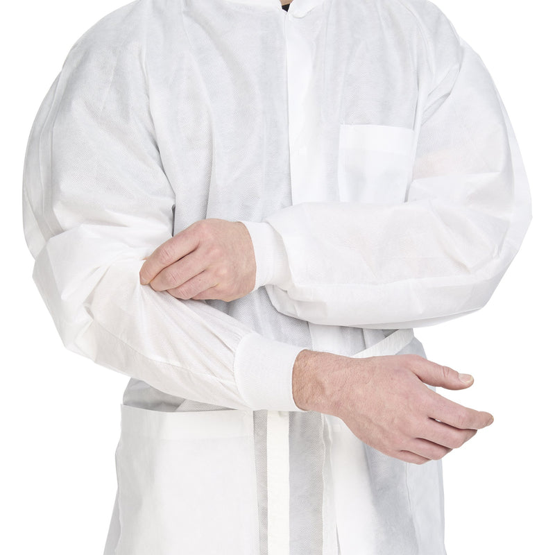 Halyard Health Basic Plus Lab Coat, X-Large, White -Case of 25