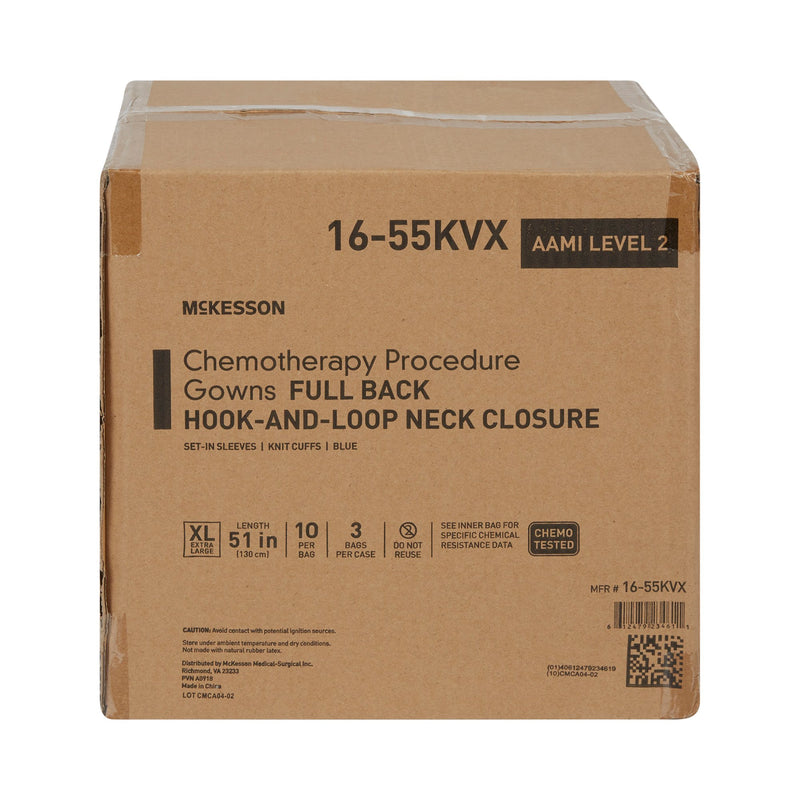 McKesson Full Back Chemotherapy Procedure Gown, X-Large -Bag of 10