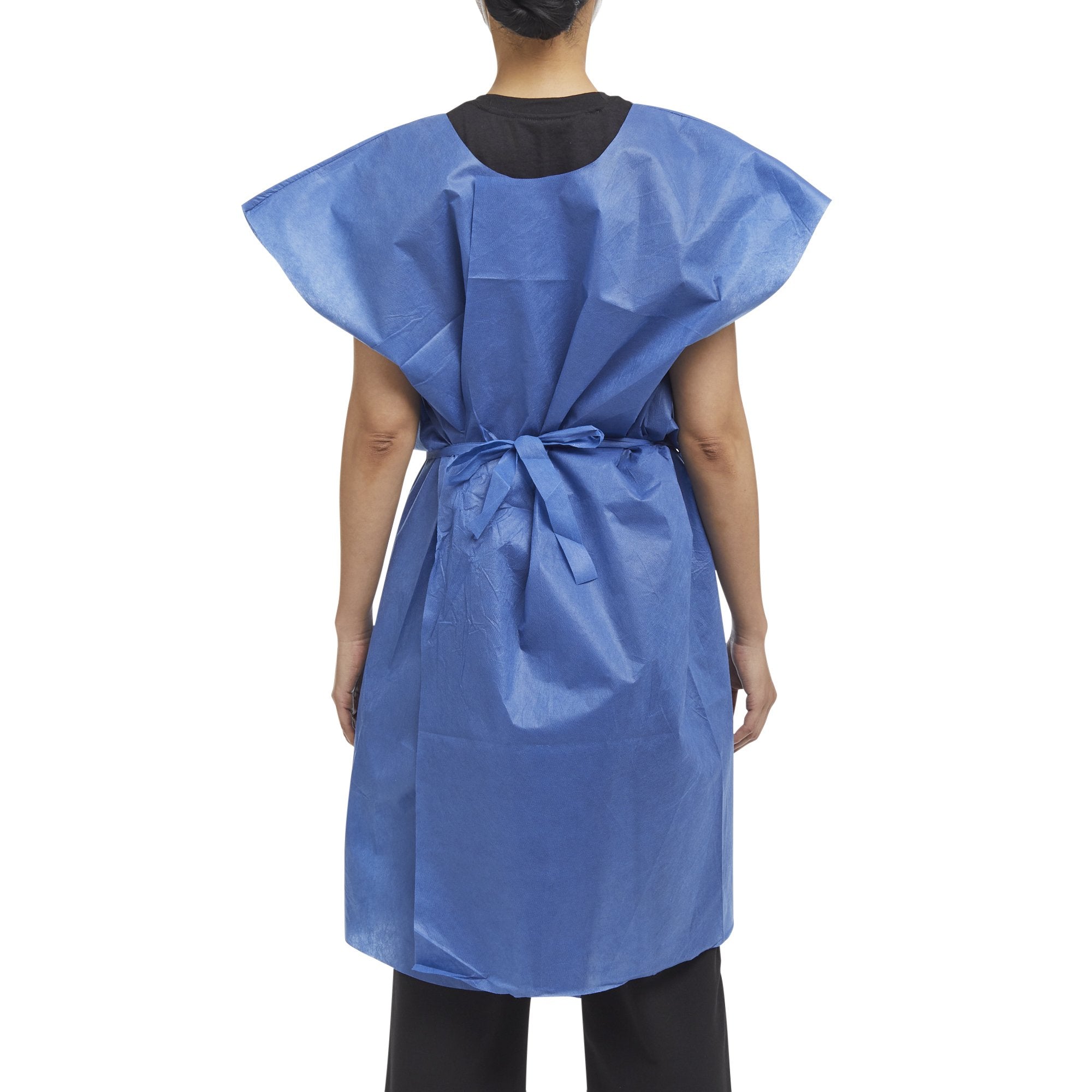 Graham Medical Products Exam Gown, Medium/Large, Blue -Case of 50