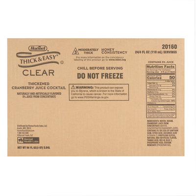 Thick & Easy Clear Honey Consistency Thickened Beverage, Cranberry Juice, 4 oz. Cup -Case of 24