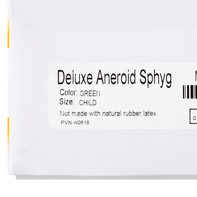 McKesson LUMEON Deluxe Aneroid Sphygmomanometer, Green, Child, Arm -Case of 20