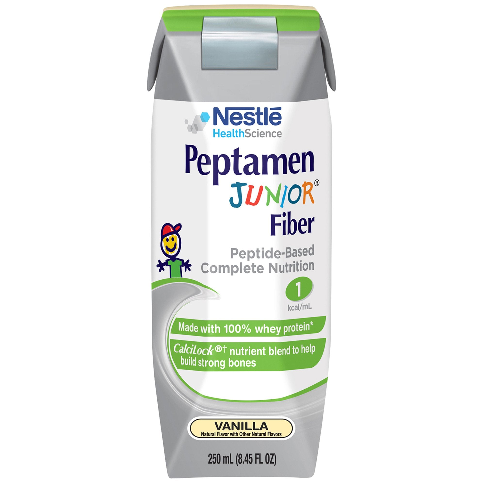 Peptamen Junior Fiber Pediatric Oral Supplement / Tube Feeding Formula, Vanilla, 8.45 oz. Tetra Prisma -Case of 24